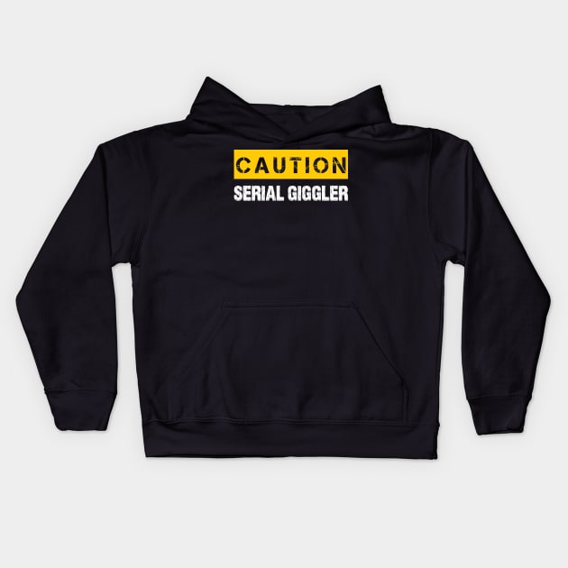 Caution : Serial Giggler Kids Hoodie by WIZECROW